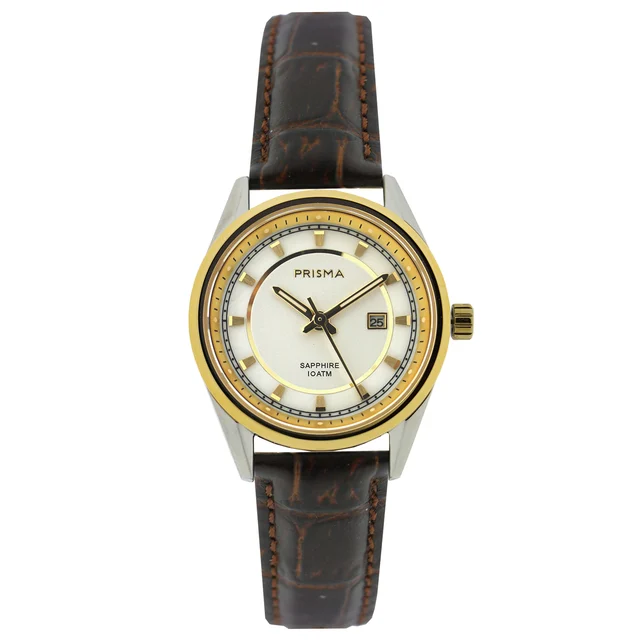 Prisma Decade Bicolor Women Watch Brown Leather Prisma P.2047 Decade Bicolor Women Watch B