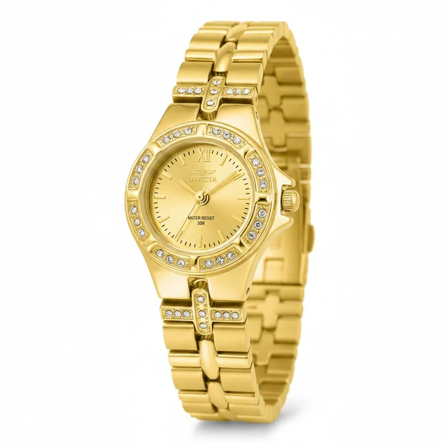 Invicta Open Box Wildflower Ferryn Swiss Ronda 763 Caliber Watch - 21.5mm, Gold (AIC-0134)