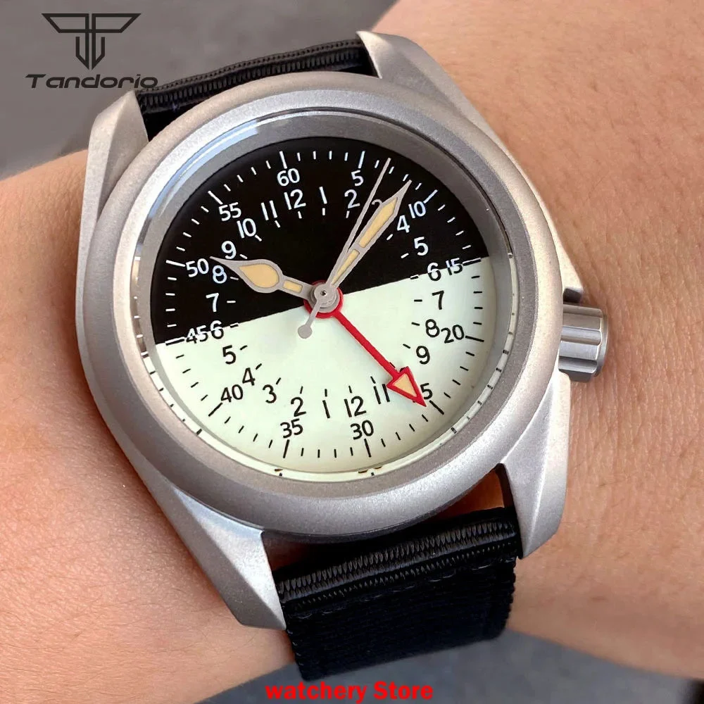 Tandorio Titanium Watch TD145G 3.8 Raw SKX Mod Sandblast NH34 GMT 40mm Sapphire 20Bar 14:200000080#Titanium Case 40 mm kol saati