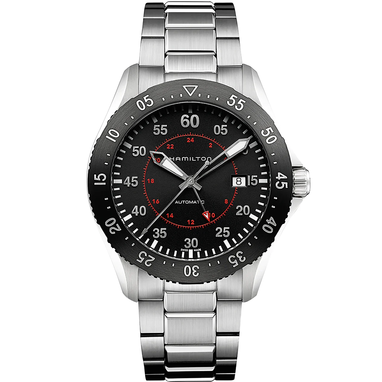 Hamilton Khaki Aviation Khaki Pilot GMT Auto H76755135 44 mm kol saati