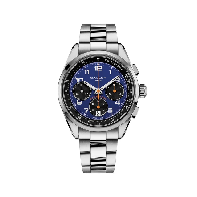 Gallet Multichron Sport Chronograph 41mm - Blue on Bracelet AG2302101C1A1 kol saati