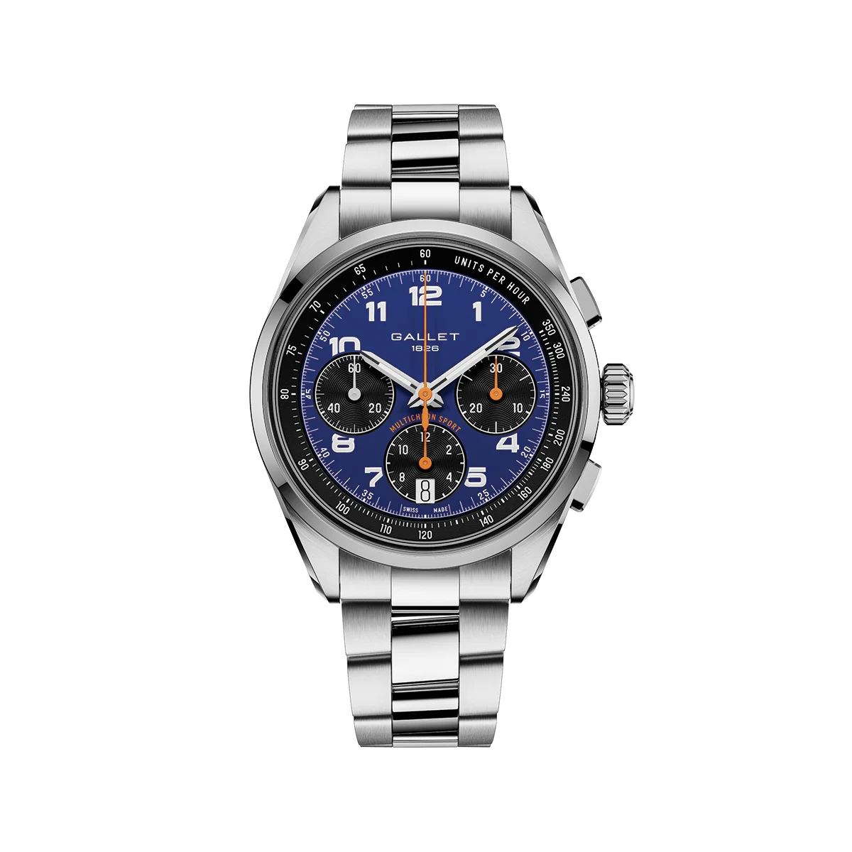 Gallet Multichron Sport Chronograph 41mm - Blue on Bracelet AG2302101C1A1 41 mm kol saati