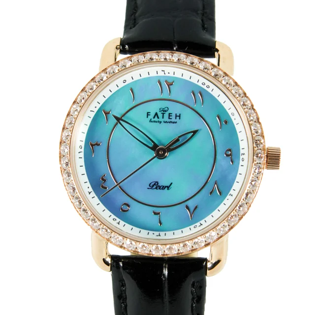 Fatehwatches Pearl Rosegold Light Blue kol saati