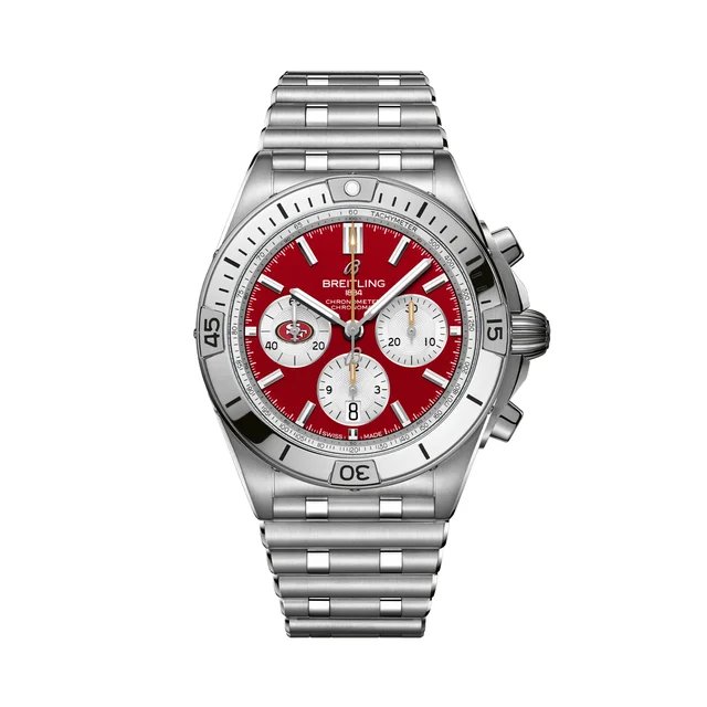Breitling Chronomat B01 42 NFL San Francisco 49ers Edition AB01342B1K1A1 kol saati