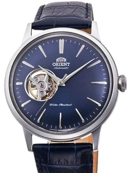 Orient Scratch and Dent - Bambino Open-Heart Automatic Dress Watch with Blue Dial #RA-AG00