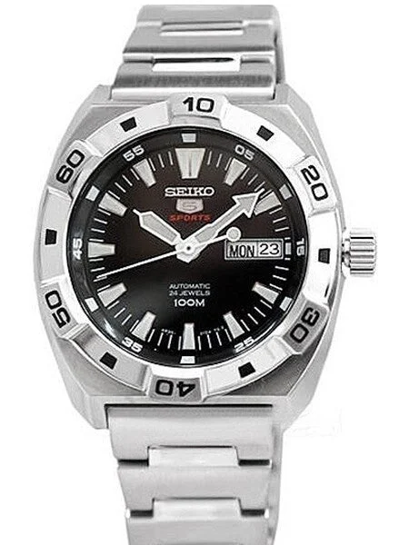 Seiko Sports 5 24-Jewel Automatic Watch with Day and Date Window #SRP281 40 mm kol saati