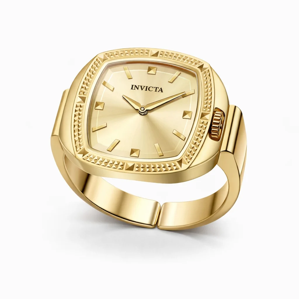 Invicta Mini Angel Celestfield Ring Watch - 24mm. Gold (50638) kol saati