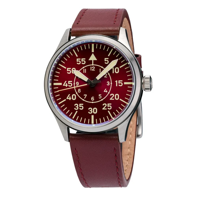 Islander Automatic Pilot watch with Maroon Dial and Sapphire Crystal #ISL-109 kol saati