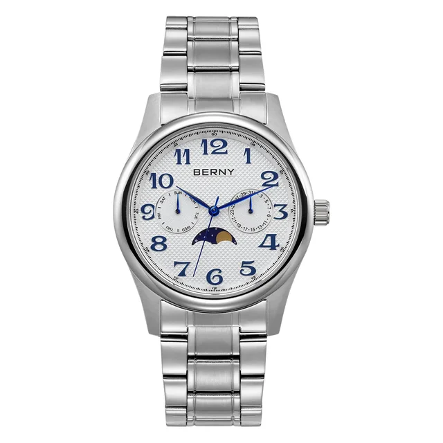 BERNY Men Quartz Moon Sun Watch-2191M 2191M-A kol saati