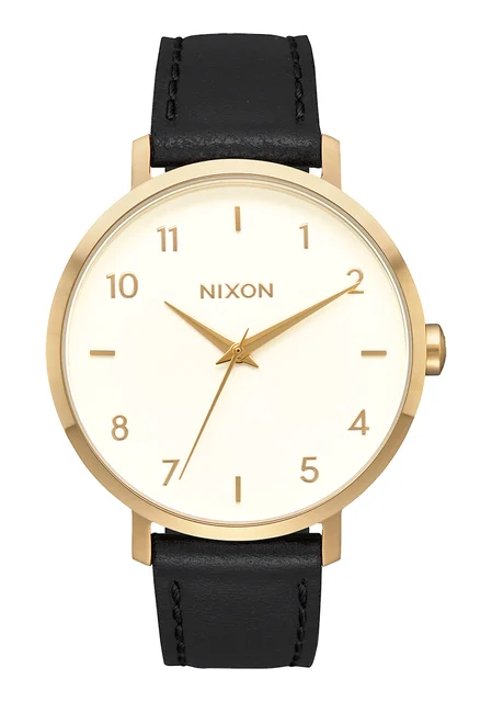 Nixon US Arrow Leather - Gold / Cream / Black A1091-2769-00 kol saati