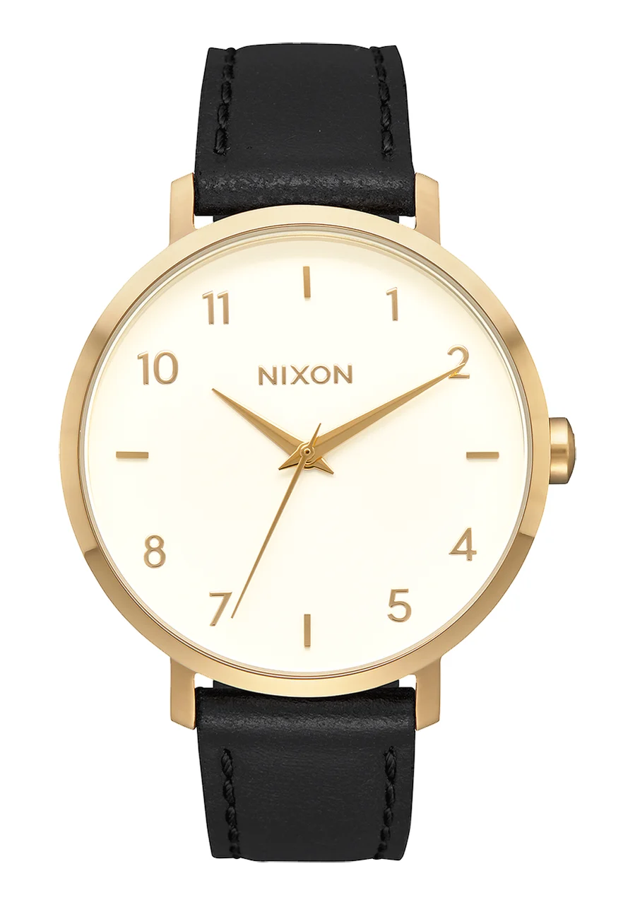 Nixon US Arrow Leather - Gold / Cream / Black A1091-2769-00 kol saati