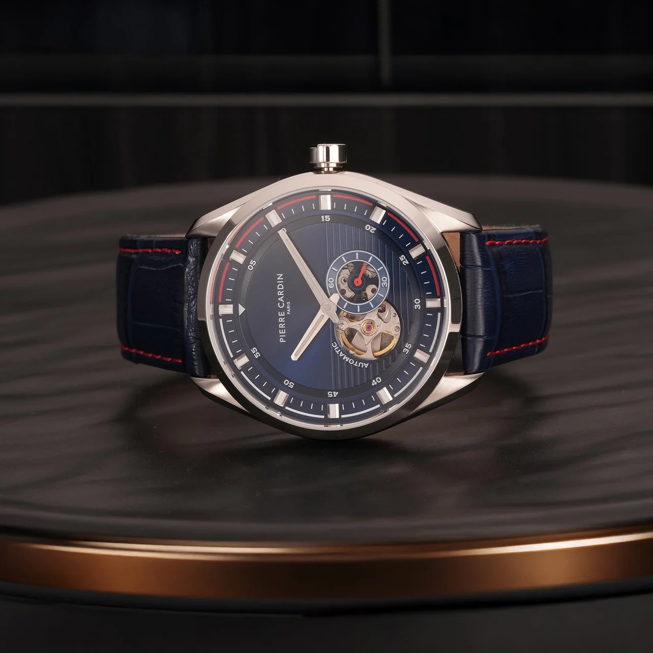 Élan Vista Automatic – Stainless Steel Silver with Dark Blue Leather Strap CF.1029.LD 42 mm kol saati