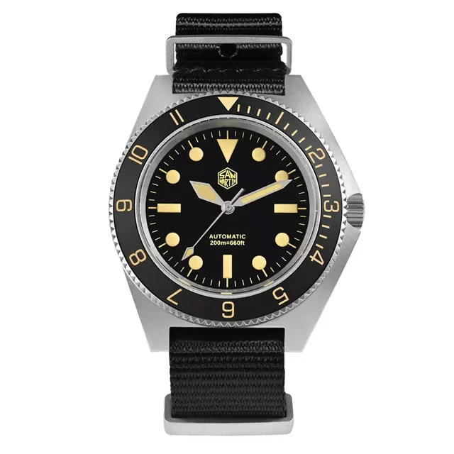 San Martin Watches San Martin Automatic Dive Watch with Black Dial #SN0123-A kol saati