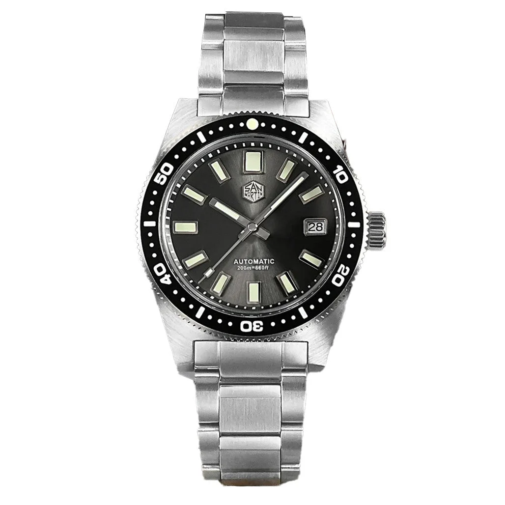 San Martin Watches San Martin Automatic Dive Watch with Sunray Grey Dial #SN007-A 40 mm kol saati