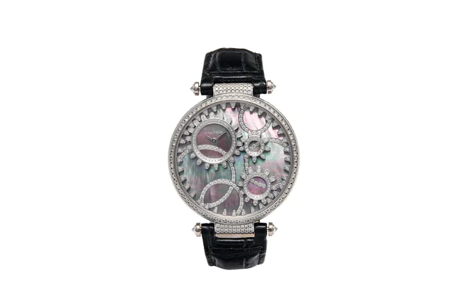 Cartier CARTIER REF. 3416, LIBRE TEMPS MODERNE DE CARTIER 18K WHITE GOLD, MOTHER OF PEARL