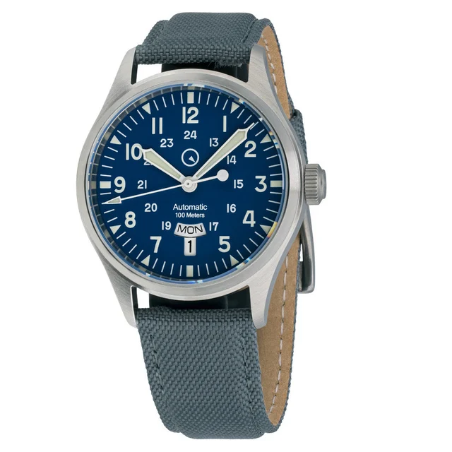 Islander Mitchel "DAY-T" Automatic Field Watch with Blue Dial #ISL-194 kol saati