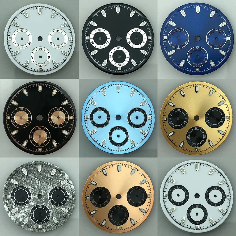 Tandorio Sterile VK63 Dial Luminous Black Withe Gray Blue Gold Orange quartz Chronograph Movement 12000056236200770 29.8 mm kol saati