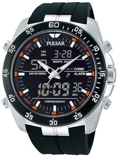 Pulsar The Go Watch with Daily Alarm, Stopwatch, and Hourly Chime #PW6009 kol saati