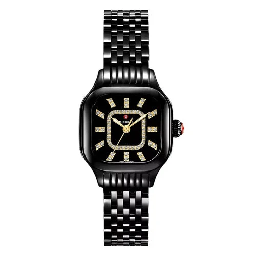 Michele Watches Michele MWW33B000019 Meggie Three-Hand Black Stainless Steel kol saati