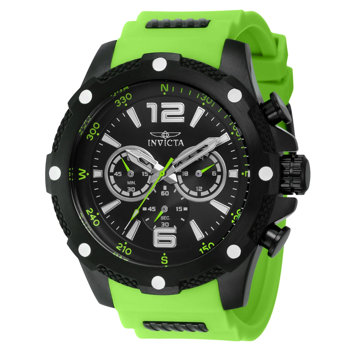 Invicta I-Force Axis Watch - 50mm. Black. Green (42999) 50 mm kol saati