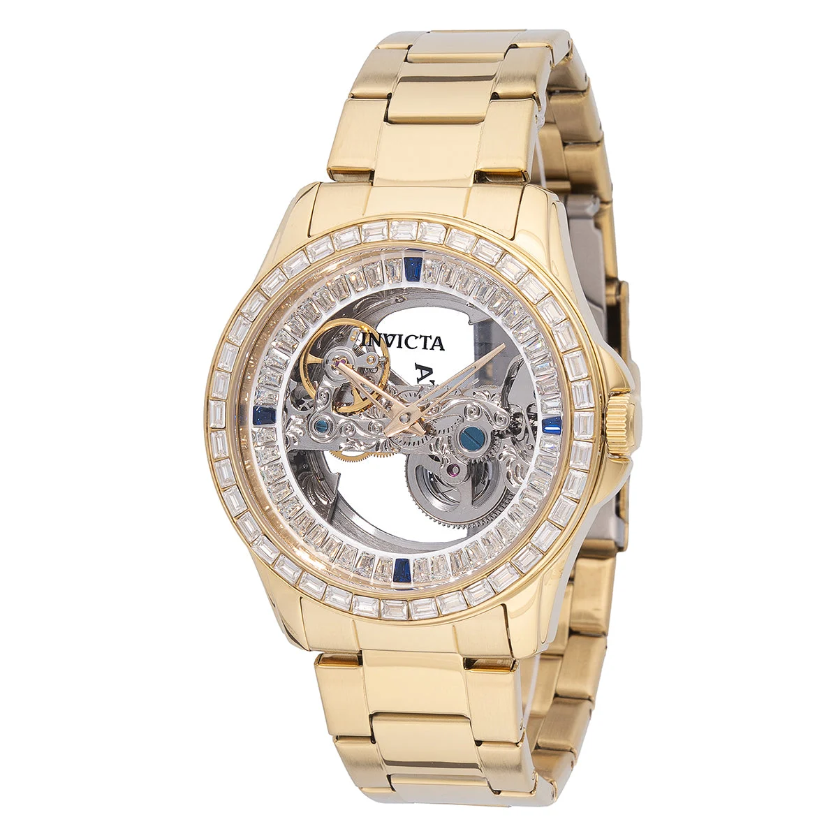 Invicta Objet D Art Idyll Automatic Watch w/ Skeleton Dial - 43mm. Gold (69114) 43 mm kol saati