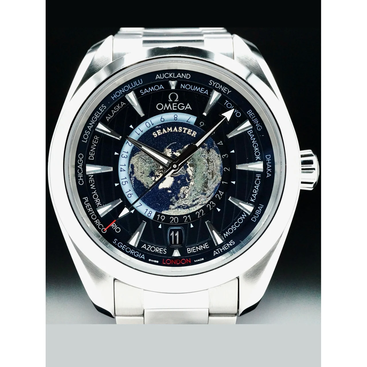 OMEGA Seamaster Aqua Terra 150m GMT World Timer 43mm 210000073694 43.5 mm kol saati