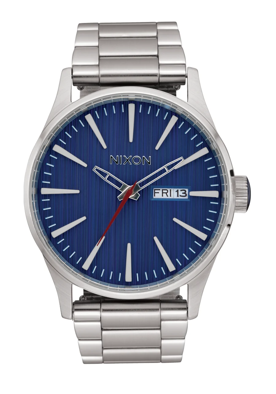 Nixon US Sentry Stainless Steel - Silver / Indigo A356-5246-00 42 mm kol saati