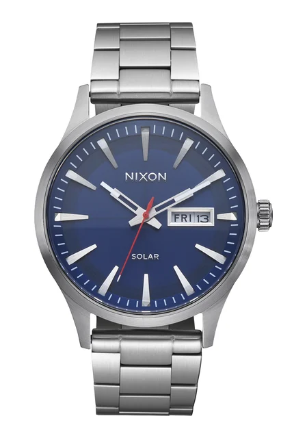 Nixon US Sentry Solar Stainless Steel - Navy Sunray / Silver A1346-5091-00 kol saati