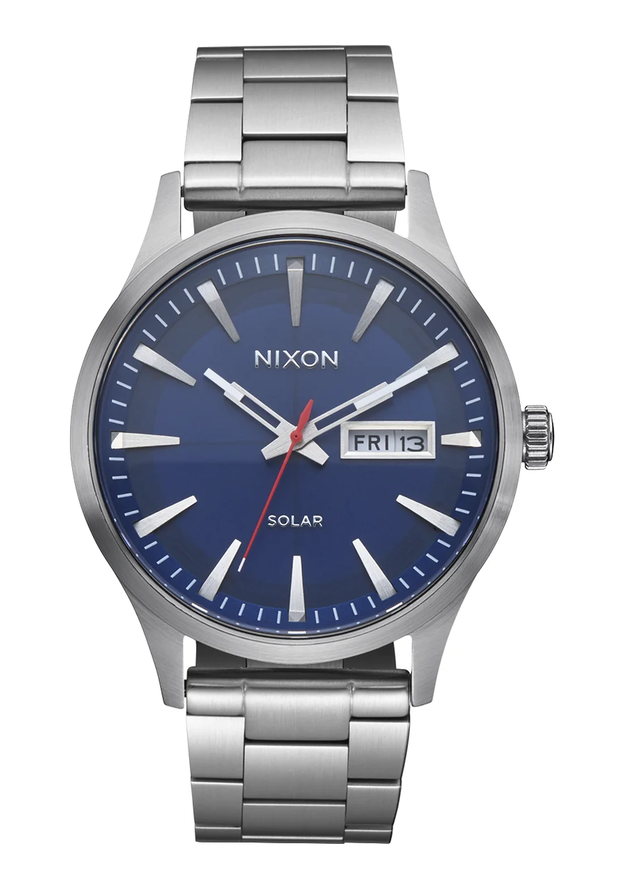 Nixon US Sentry Solar Stainless Steel - Navy Sunray / Silver A1346-5091-00 40 mm kol saati