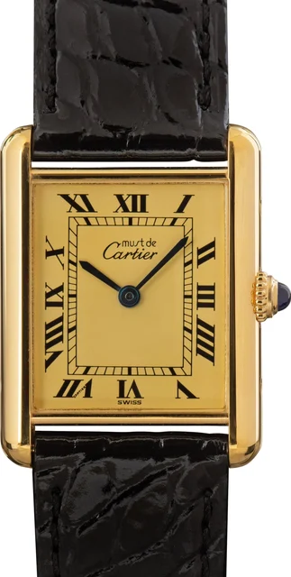 Cartier Tank Must W1002753 Vermeil kol saati