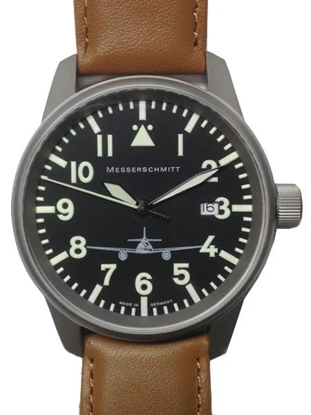 Messerschmitt Light Weight Titanium Case Pilot's Watch #ME262M kol saati