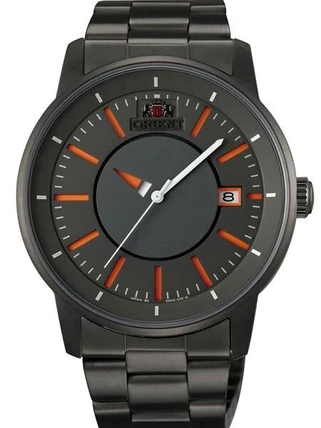Orient Black IP 21-Jewel Automatic Disk Watch with Unique Rotating Hour Hand #ER02006A kol