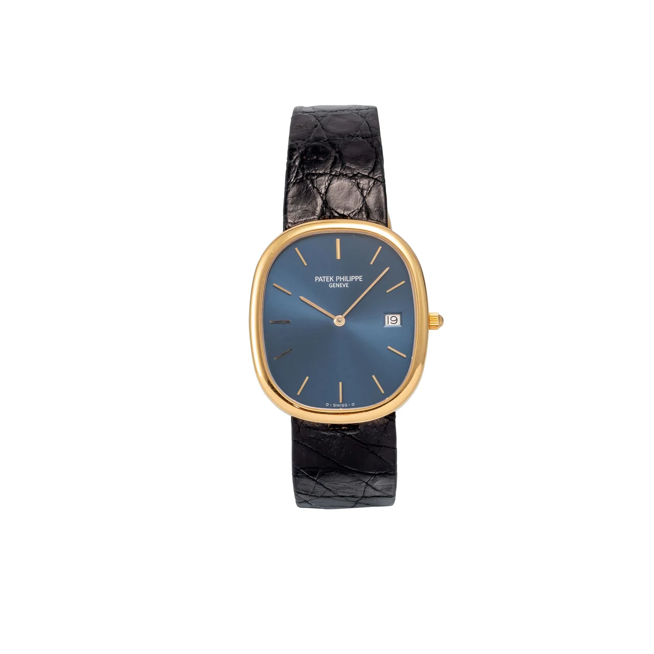 Patek Philippe PATEK PHILIPPE REF. 3747, QUARTZ, BLUE “SIGMA” DIAL; "ELLIPSE D’OR"; 18K YELLOW GOLD kol saati