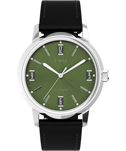 Timex Marlin® Automatic 40mm Leather Strap Watch TW2V44600 kol saati