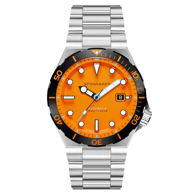 Spinnaker Hi-Beat Boettger Dive Watch with Coral Orange Dial #SP-5083-AA kol saati