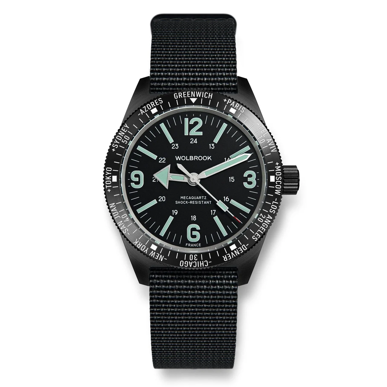 Wolbrook 22-SWM-021-NYL-BLK 48 mm kol saati
