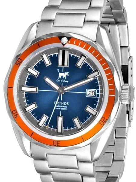 Lew and Huey Orthos Automatic Dive Watch with 42mm SS Case #Orthos-BO kol saati