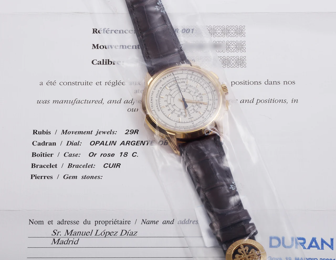 Patek Philippe PATEK PHILIPPE, REF. 5975R, 175 ANNIVERSARY, PINK GOLD (400 pieces) A fine and limited, self-winding, 18k pink gold chronograph wristwatch. kol saati
