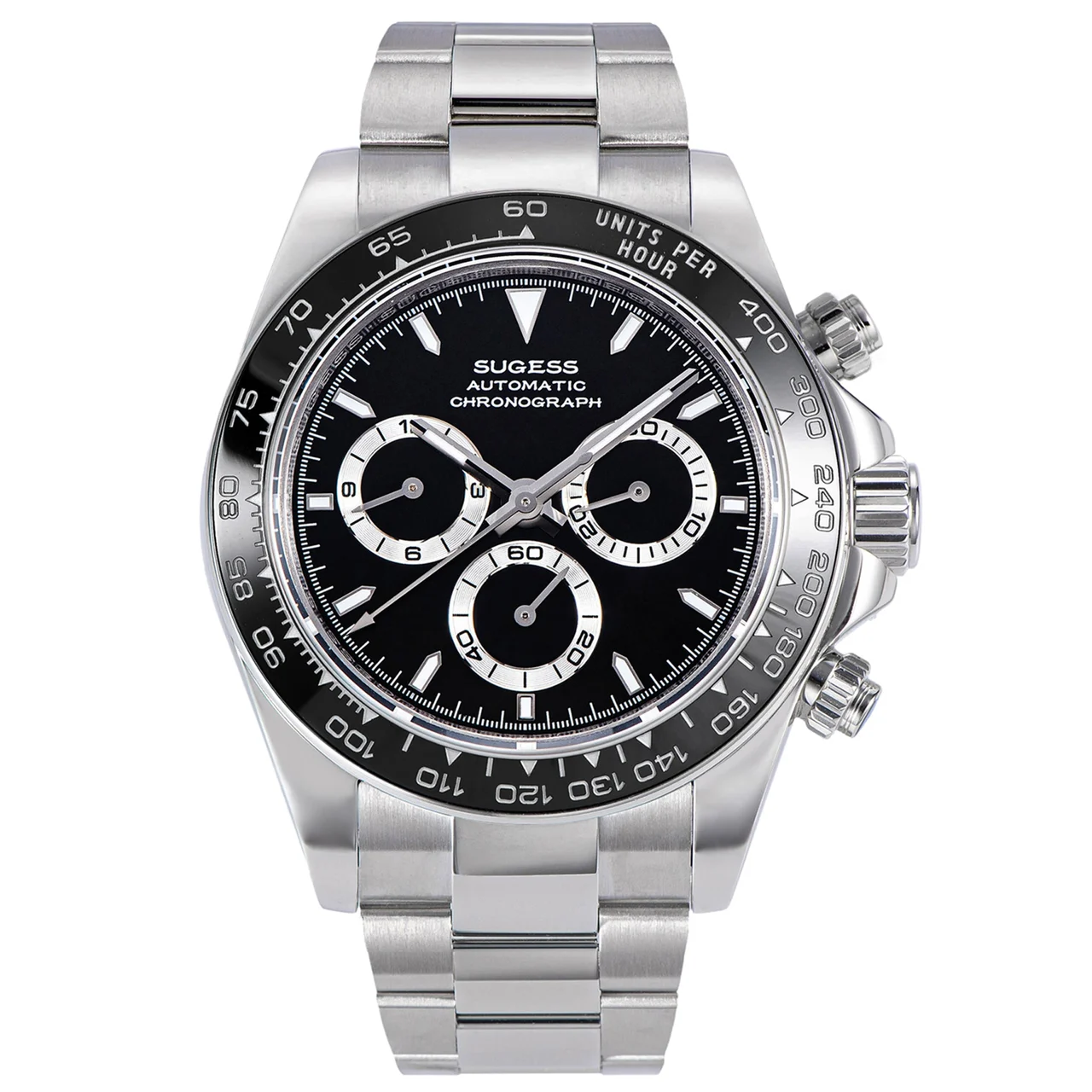 Sugess Sugess 418-2 黑陶瓷圈黑面 透盖 39 mm kol saati