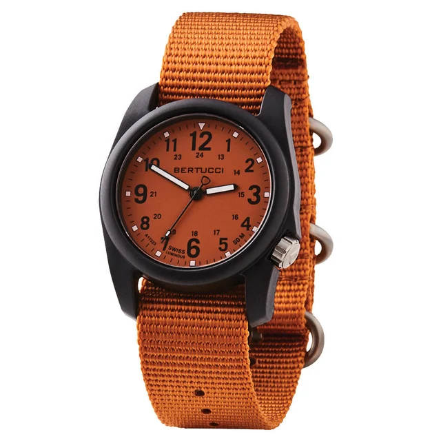 Bertucci Field Watch with Cicada Orange Dial #11118 kol saati