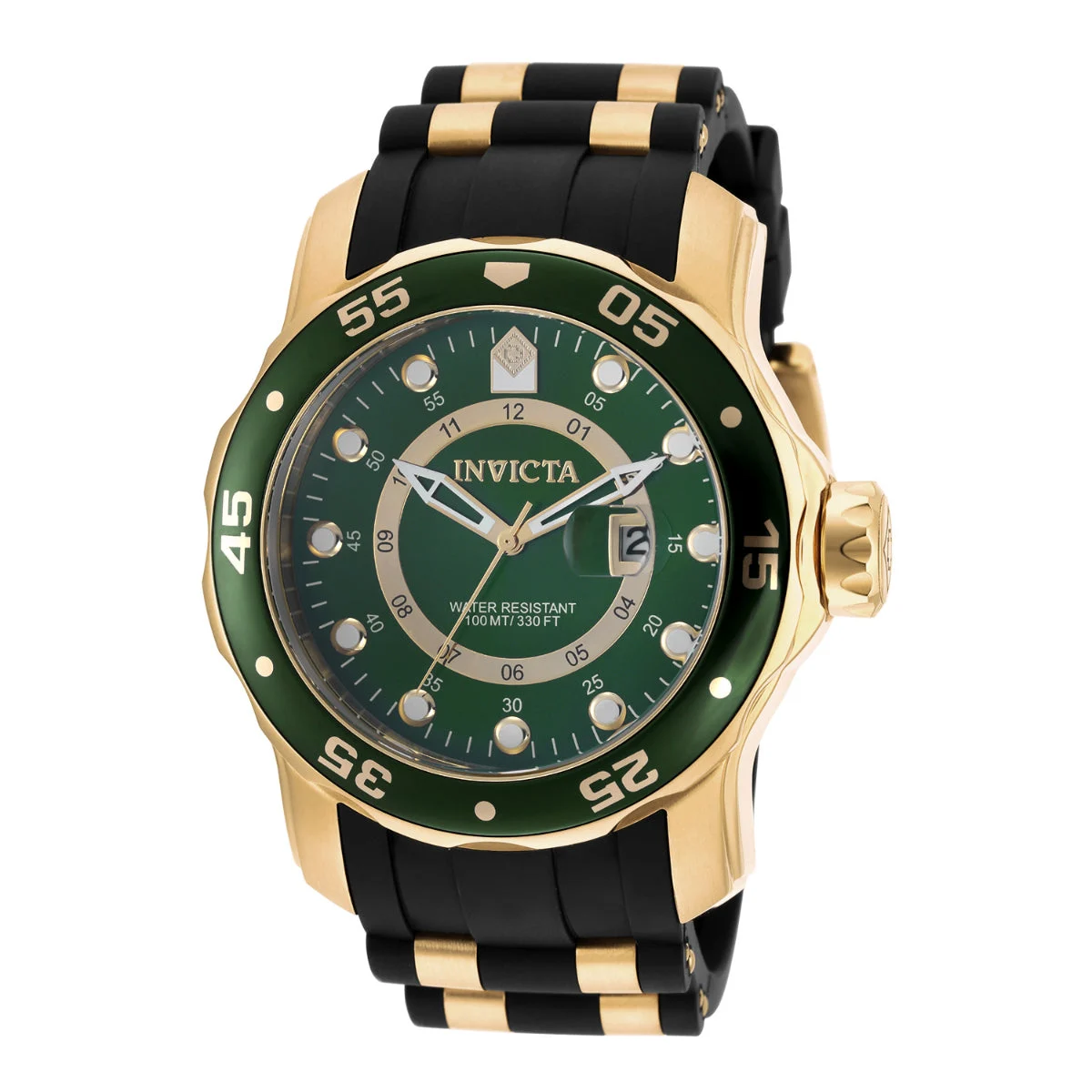 Invicta Pro Diver SCUBA Swiss Ronda 515.24H Caliber Watch - 48mm, Gold, Black (6994) 48 mm kol saati