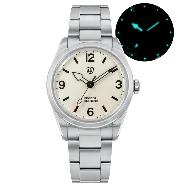 Watchdives 🔥WeeklyDeals🔥 WD1960S V2 36mm VH31 Men Watch Watchdies-WD1960S-V2-游侠- 奶油黄-蓝宝 ko