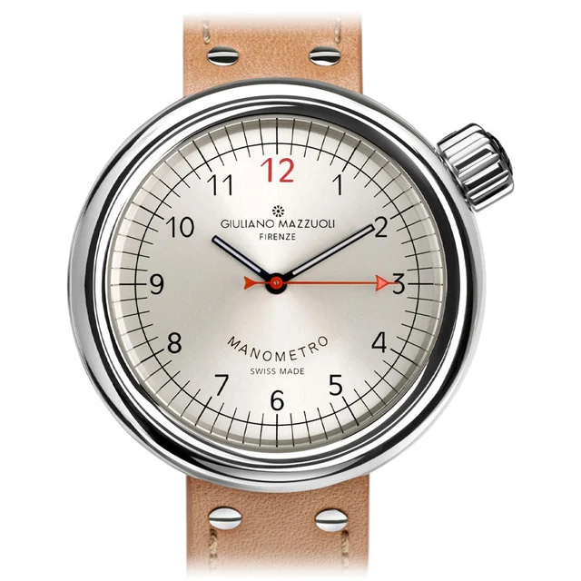 Giuliano Mazzuoli Manometro Polished Silver MRP07N kol saati