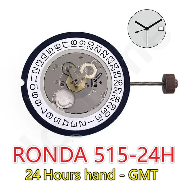 Tandorio Watches Swiss Ronda 515 GMT Movement Quartz Multifunction 24 Hours Hand - Gmt Dat