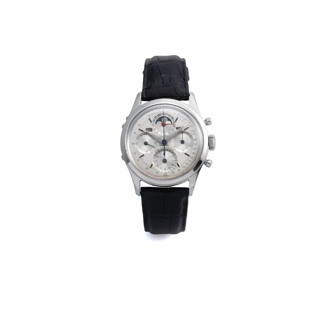 Universal Ref. 22297-2, chronograph, minute and hour counters, triple date à guichets (wit