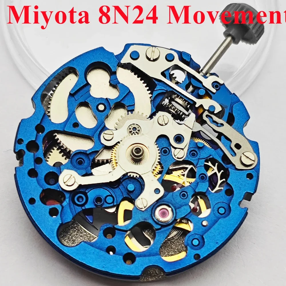 Tandorio Miyota 8N24 Automatic Mechanical Movement 21600 BHP Watch Movement 21 Jewels Skeletonized Automatic Movement 1005009819050173-Blue 26 mm kol saati