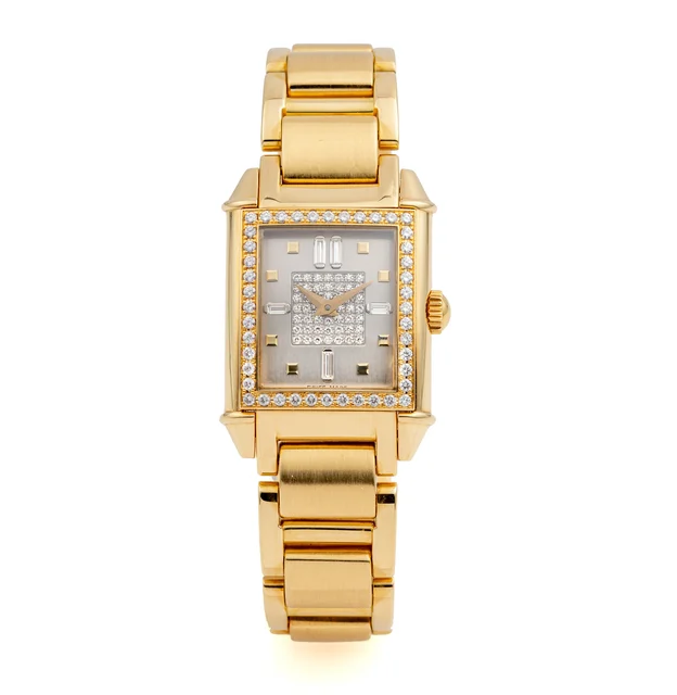 Girard-Perregaux Ref. 2592, quartz, integrated bracelet; “Vintage 1945”; 18K yellow gold a