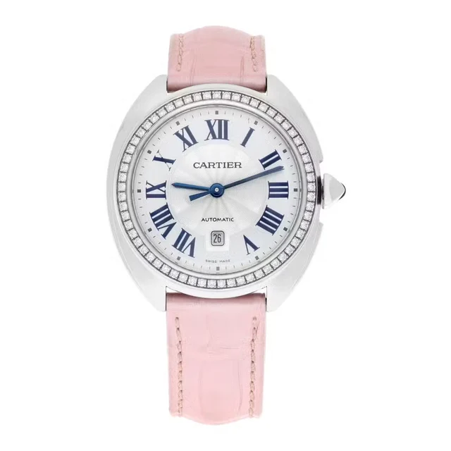 Cartier Silver Guilloche Diamon Cartier Clé de Cartier W4CL0005 31MM Silver Guilloche Diam