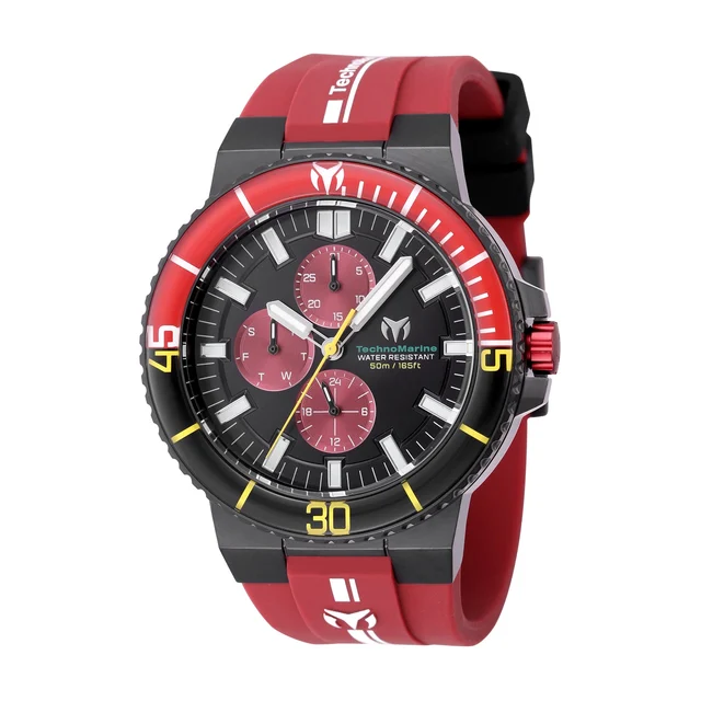Technomarine Racing Legends Watch - 43mm. Dark Red (TM-525032) kol saati