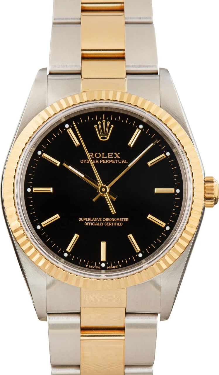 Rolex Oyster Perpetual 14233 Black Dial 34 mm kol saati